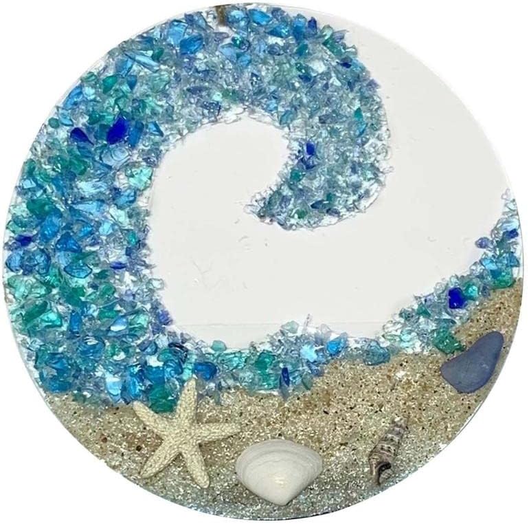 Sea Glass Suncatcher - Ocean Crashing Wave Beach Ornament