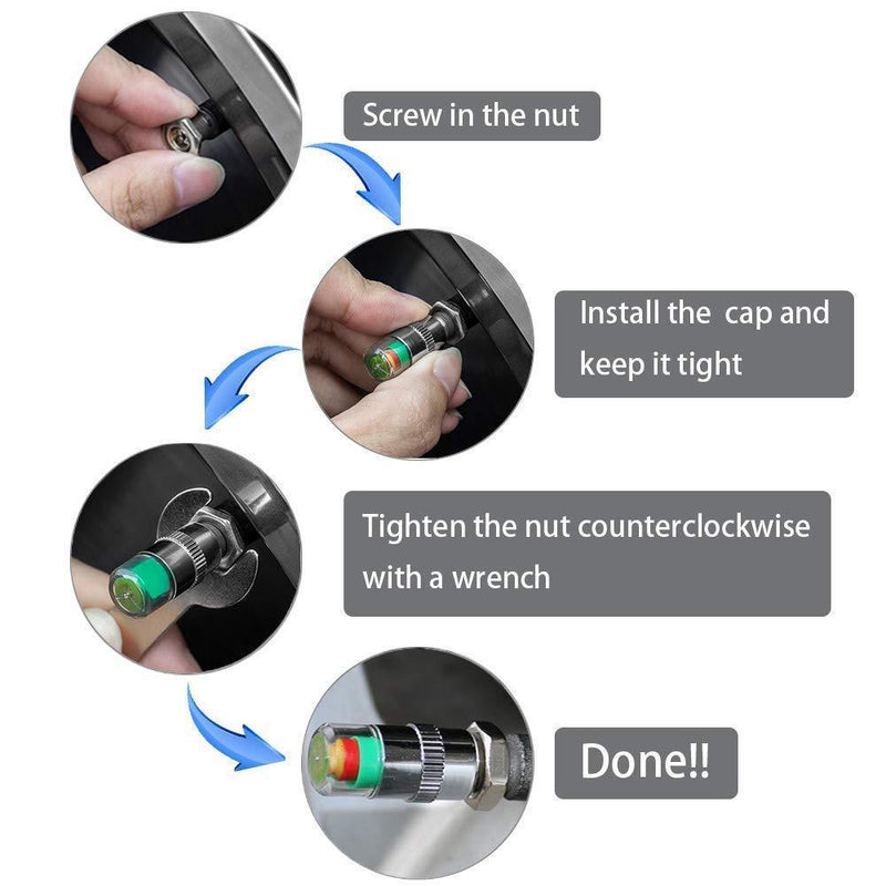 Tire Pressure Indicator Valve Stem Caps