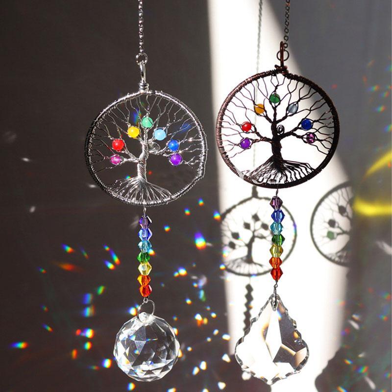 Crystal Wind Chime Tree Of Life Suncatcher