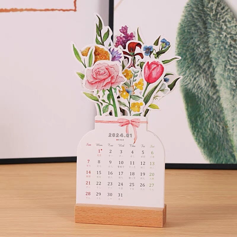 2024 Bloomy Flowers Desk Calendar